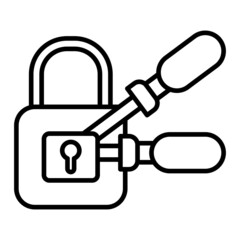 Locksmith Vector Outline Icon Isolated On White Background
