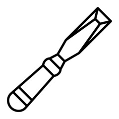 Chisel Vector Outline Icon Isolated On White Background