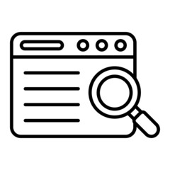 Research Vector Outline Icon Isolated On White Background