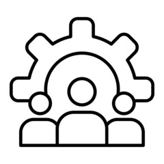 Management Vector Outline Icon Isolated On White Background