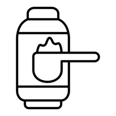 Powder Vector Outline Icon Isolated On White Background