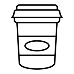 Yogurt Vector Outline Icon Isolated On White Background