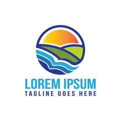 Abstract landscaping logo design template