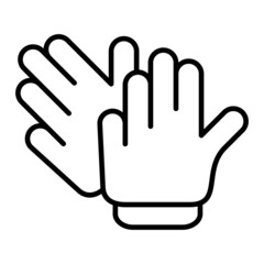 Gloves Vector Outline Icon Isolated On White Background