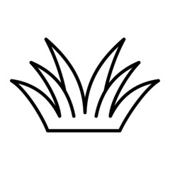 Grass Vector Outline Icon Isolated On White Background