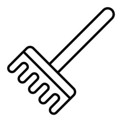 Rake Vector Outline Icon Isolated On White Background