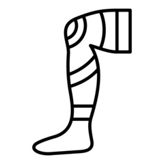 Knee Pad Vector Outline Icon Isolated On White Background