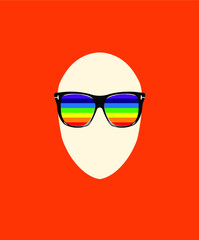 pride symbol glasses with orange background