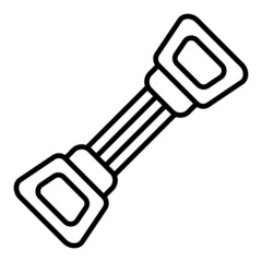 Chest Expander Vector Outline Icon Isolated On White Background