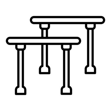 Parallel Bars Vector Outline Icon Isolated On White Background