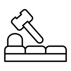 Whack A Mole Vector Outline Icon Isolated On White Background