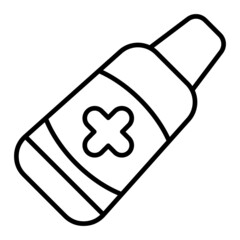 Toothpaste Vector Outline Icon Isolated On White Background