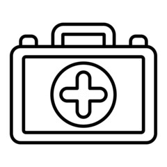 Emergency Kit Vector Outline Icon Isolated On White Background