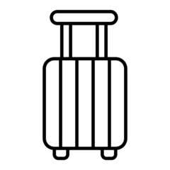 Luggage Vector Outline Icon Isolated On White Background