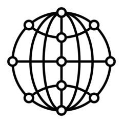 Worldwide Vector Outline Icon Isolated On White Background