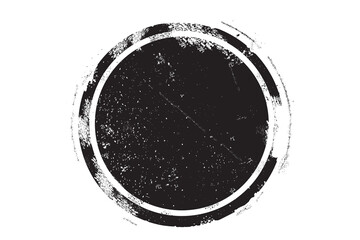 Circle grunge stamp. Round vector isolated on white background. Black stamp vector. For grunge badge, seal, ink and stamp design template. Round grunge hand drawn circle shape, vector