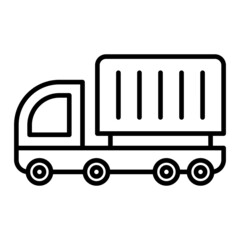 Truck Vector Outline Icon Isolated On White Background