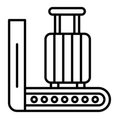 Luggage Scan Vector Outline Icon Isolated On White Background