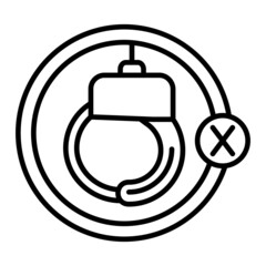 Deported Vector Outline Icon Isolated On White Background