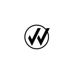 W Letter Initial Triangle Logo Vector