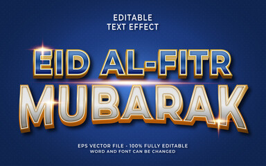 3d mubarak al fitr text effect editable text style