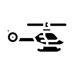 Naklejka premium helicopter fly transport glyph icon vector. helicopter fly transport sign. isolated contour symbol black illustration