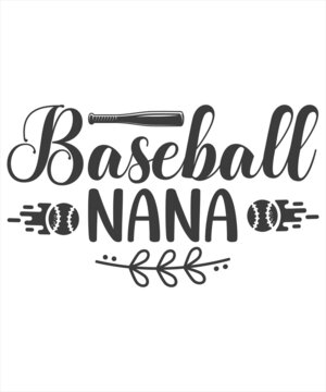 Baseball Nana Svg T Shirt Design
