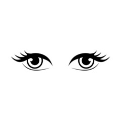 Woman make-up beautiful eyes icon isolated on white background