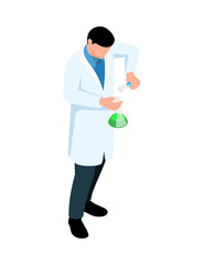 Isometric Lab Scientist Composition