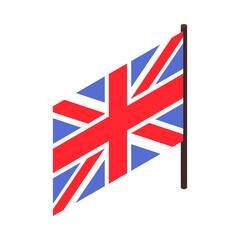 English Flag Isometric Composition