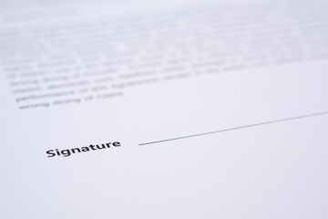 Place for contract signature 