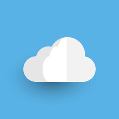 Isolated cloud on the blue background. Cloud icon for web. Vector EPS 10.