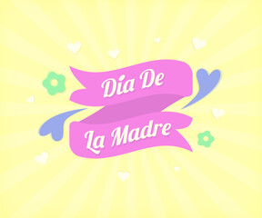 Hand Drawn Beautiful Dia De La Madre Mothers Day Lettering Illustration