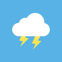 Isolated cloud on the blue background. Cloud icon for web. Vector EPS 10.