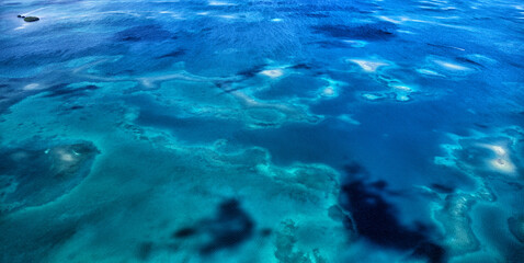 Fototapeta na wymiar Aerial view of Grand Cul de Sac Marin, Basse-Terre, Guadeloupe, Lesser Antilles, Caribbean.