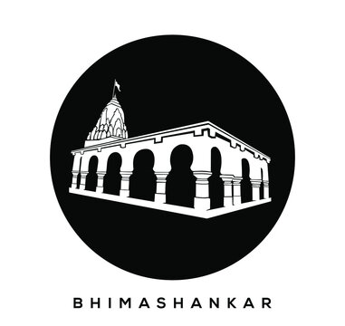lord shiva (Bhimashankar) temple vector icon. Bhimashankar temple icon.