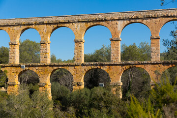 Les Ferreres Aqueduct, ancient Roman aqueduct near Tarragona city in Catalonia, Spain