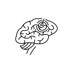Stroke brain color line icon. Human diseases.