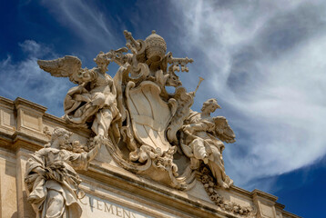 Obraz premium Rome, Italy - June 2000: View on Trevi Fountain