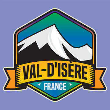 Emblem with the name of Val-dIsere, France