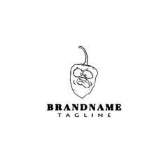 habanero chili peppers logo template icon vector illustration