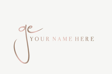 GE monogram logo.Calligraphic signature icon.Letter e and letter g.Lettering sign isolated on light fund.Wedding, fashion, beauty alphabet initials.Elegant, handwritten, luxury style.	