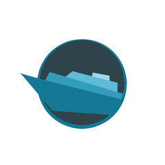 Fototapeta premium Logo illustration for a marine company. Yacht, vessel, ship, boat icon.
