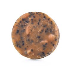 java sugar or palm sugar or brown sugar in cube on white background