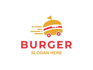 Fast Burger Logo Design Template, Fast Food Logo