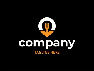 Food Point Logo Design Concepts. Food and Restaurant Logo Template. Icon Symbol