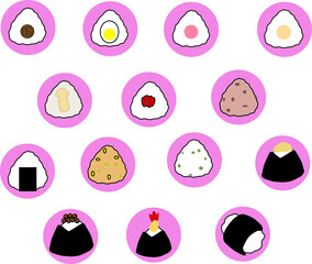 ピンクのおにぎりのアイコン