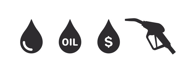 Fuel icons. Icons of petroleum products. Icons of oil fuel. Vector illustration