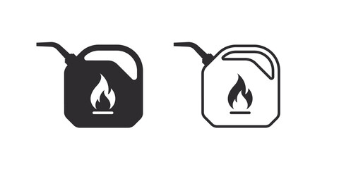 Canister icons. Concept of Fuel signs. Canister for flammable liquids. Vector illustration - obrazy, fototapety, plakaty