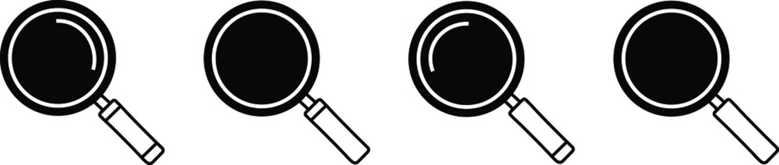 Search icon set. search magnifying glass icon. Isolated Magnifying glass icon flat classic design. Search icon. Vector illustration. Isolated Magnifying glass icon flat classic design. Search icon.